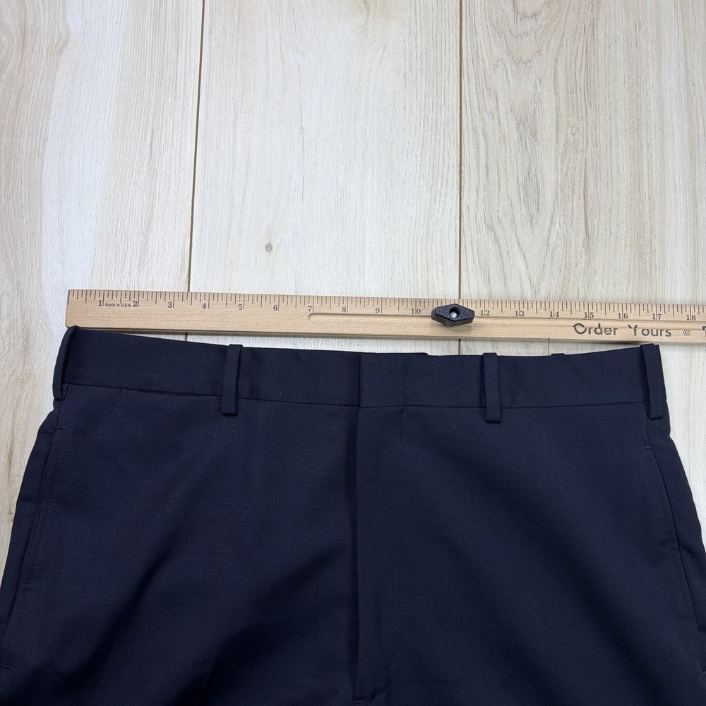 THE ANDOVER SHOP Navy Blue Twill Wool Dress Pants Mens 34x32 Straight Fit - Picture 7 of 15